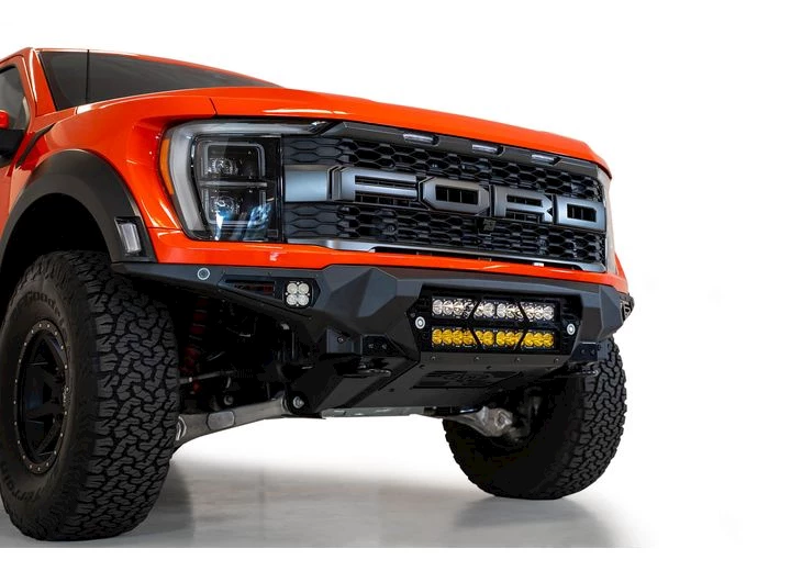 Addictive Desert 21-C F150 RAPTOR BOMBER FRONT BUMPER BLACK PARKING CUTOUTS(MOUNTS 2 2IN LIGHT BARS)