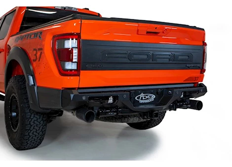 Addictive Desert 21-C F150 RAPTOR BOMBER REAR BUMPER BLACK (MOUNTS FOR 2 CUBE LIGHTS) SENSOR CUTOUTS