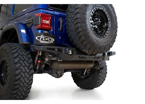 Addictive Desert 18-C WRANGLER STEALTH FIGHTER REAR BUMPER W/D RING MOUNTS & MOUNTS FOR 2 CUBE LIGHTS BLACK