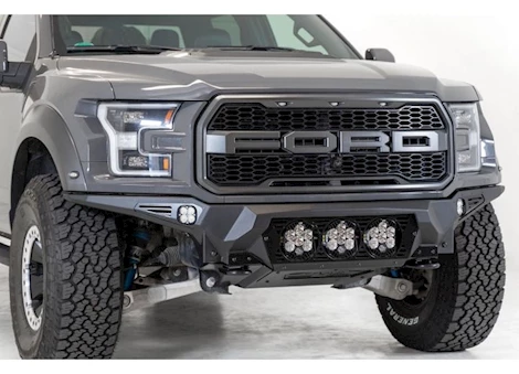 Addictive Desert 17-C RAPTOR BOMBER FRONT BUMPER W/3 BAJA DESIGNS LP6 MNTS AND DUALLY MNTS ON SIDES IN HAMMER BLACK