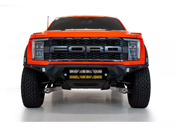 Addictive Desert 21-c f150 raptor bomber front bumper black parking cutouts(mounts 2 2in light bars)