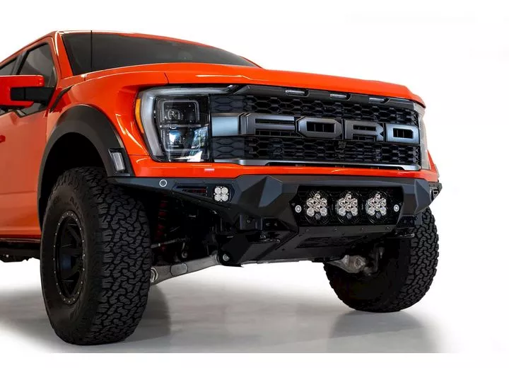 Addictive Desert 21-c f150 raptor bomber front bumper black(mounts for 3 baja design lp6 round lights)