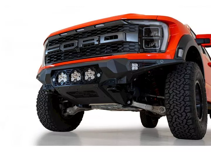 Addictive Desert 21-c f150 raptor bomber front bumper black(mounts for 3 baja design lp6 round lights)