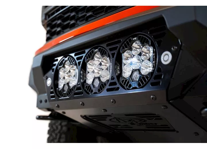 Addictive Desert 21-c f150 raptor bomber front bumper black(mounts for 3 baja design lp6 round lights)