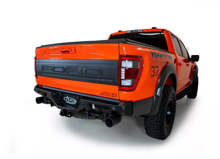 Addictive Desert 21-c f150 raptor bomber rear bumper black (mounts for 2 cube lights) sensor cutouts