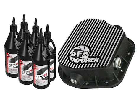 aFe Power 97-16 F150 3.5L PRO SERIES REAR DIFF COVER BLACK W MACHINED FINS W GEAR OIL