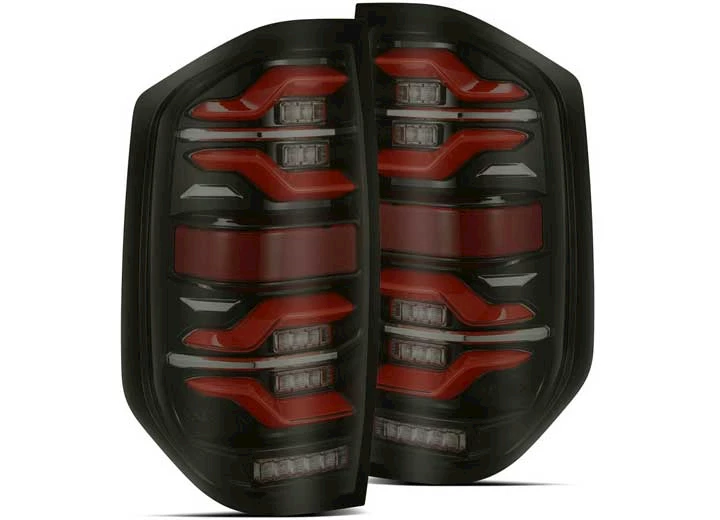 AlphaRex USA 14-21 TUNDRA LUXX-SERIES LED TAIL LIGHTS BLACK/RED W/ACTIVATION LIGHT & SEQ SIGNAL RED