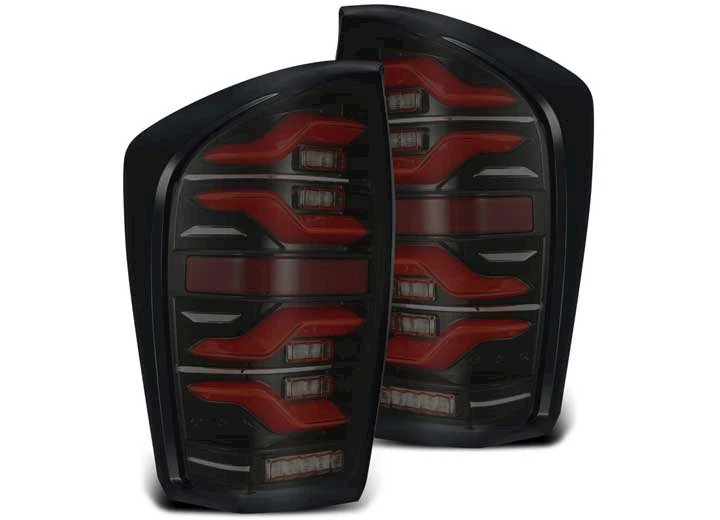 AlphaRex USA 16-23 tacoma luxx-series led tail lights black/red w/activation light & seq signal red Main Image