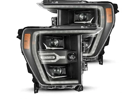 AlphaRex USA 21-23 f150 luxx led projector headlights  black w/ act light & seq signal/switchb Main Image