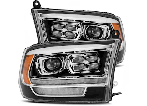 AlphaRex USA 09-18 RAM 2500 LED PROJECTOR HEADLIGHTS PLANK STYLE BLACK W/ ACTIVATION LIGHT AN