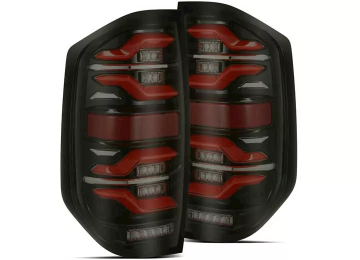 AlphaRex USA 14-21 tundra luxx-series led tail lights black/red w/activation light & seq signal red