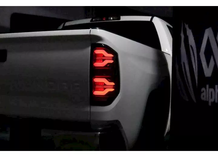 AlphaRex USA 14-21 tundra luxx-series led tail lights black/red w/activation light & seq signal red