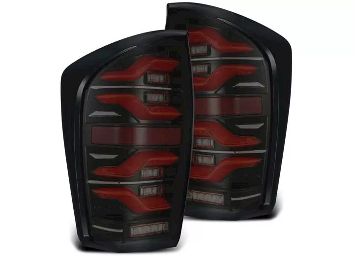 AlphaRex USA 16-23 tacoma luxx-series led tail lights black/red w/activation light & seq signal red