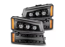 AlphaRex USA 03-06 silverado 1500/2500/3500 avalanche nova led projector headlights/alpha-black