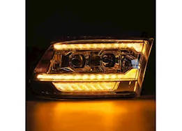 AlphaRex USA 09-18 ram 2500 led projector headlights plank style w/ act light/seq signal & dr