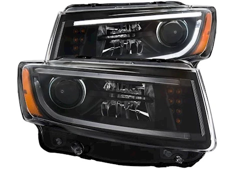 Anzo, Usa 14-15 grand cherokee projector headlights plank style black clear drive/pass Main Image