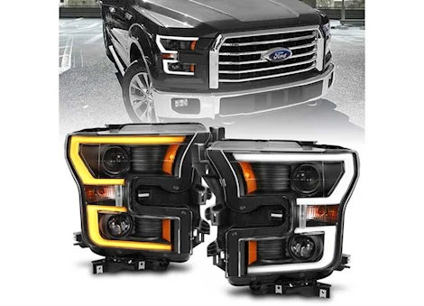 Anzo, Usa 15-17 F150 XL PROJECTOR HEADLIGHTS BLACK W/ AMBER