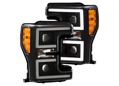 Anzo, Usa 17-c f250/350/450 projector headlights w/plank style switchback black w/amber excl factory led Main Image