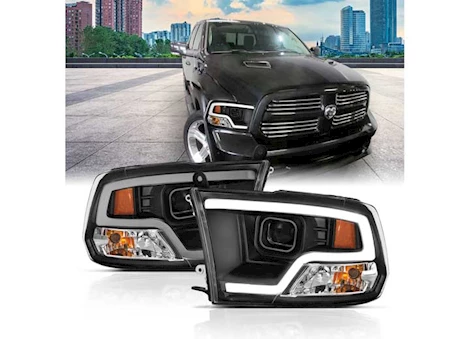 Anzo, Usa 09-18 RAM 1500/2500/3500 PROJECTOR HEADLIGHTS PLANK STYLE DESIGN BLACK W/ HALO