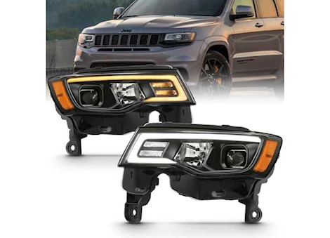 Anzo, Usa 17-18 GRAND CHEROKEE PROJ HL W/PLANK STYLE SWITCHBACK BLK W/AMBER