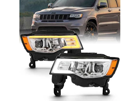 Anzo, Usa 17-18 grand cherokee proj hl w/plank style switchback chr w/amber Main Image