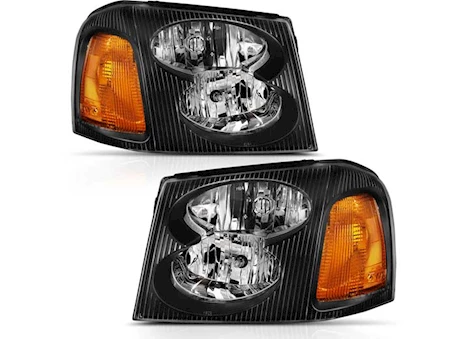 Anzo, Usa 02-09 ENVOY CRYSTAL HEADLIGHT BLACK AMBER