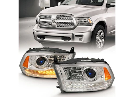 Anzo, Usa 09-18 ram 1500/2500/3500 proj plank style switchback h.l halo chr amber does not Main Image
