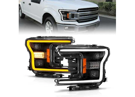 Anzo, Usa 18-20 F150 FULL LED PROJCTR HEADLIGHTS W/LIGHT BAR SWITCHBACK BLACK HOUSING