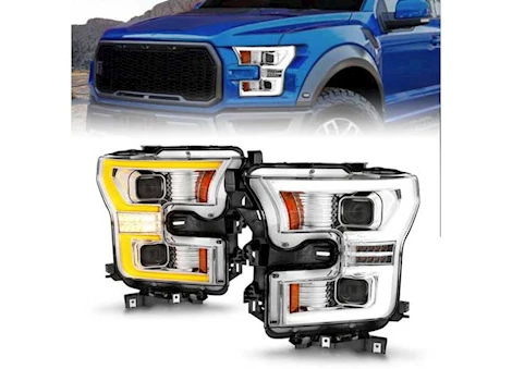 Anzo, Usa 15-17 F150 LED PROJECTOR HEADLIGHTS W/INITIATION LIGHT CHROME