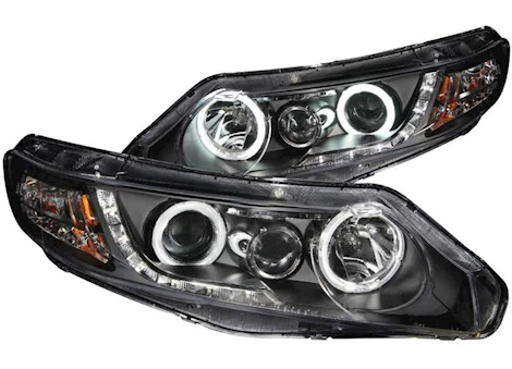 Anzo, Usa 06-11 civic projector halo black clear(ccfl)headlights driver/passenger Main Image