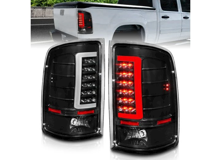 Anzo, Usa 07-13 sierra led tail lights w/light bar black housing clear lens Main Image