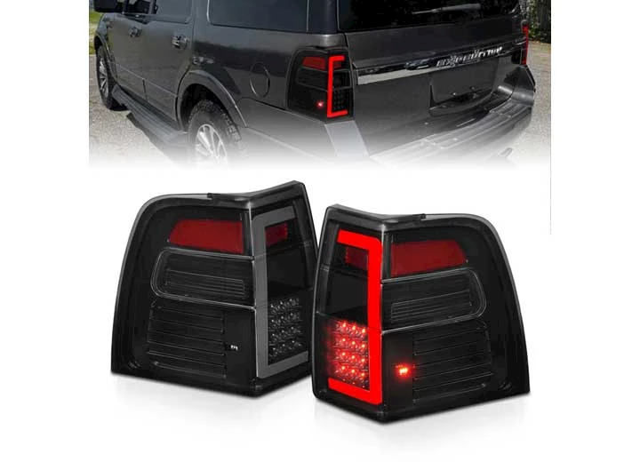 Anzo, Usa 07-17 expedition led tail lights w/light bar sequential black housing smoke lens Main Image