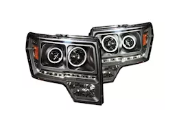 Anzo, Usa 09-14 f150/raptor projector headlights g2 w/halo black clear(ccfl)drive/pass