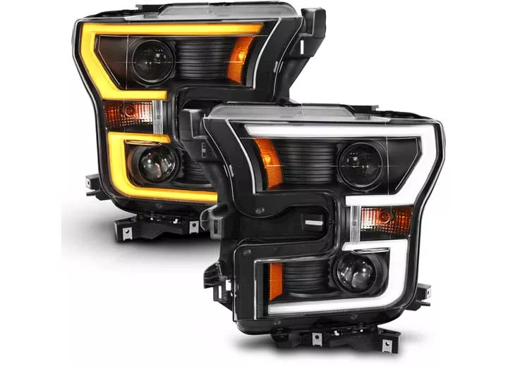 Anzo, Usa 15-17 f150 xl projector headlights black w/ amber