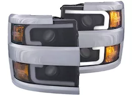 Anzo, Usa 15-16 silverado 25/3500hd projector headlights w/plank style design black w/amber driv/pass