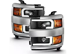 Anzo, Usa 15-16 silverado 25/3500hd projector headlights w/plank style design black w/amber driv/pass