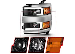 Anzo, Usa 15-16 silverado 25/3500hd projector headlights w/plank style design black w/amber driv/pass