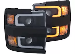 Anzo, Usa 15-17 silv 2500/3500hd proj headlights w/plank style switchback black w/amber(black rim)driv/pass