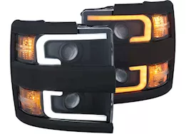 Anzo, Usa 15-17 silv 2500/3500hd proj headlights w/plank style switchback black w/amber(black rim)driv/pass