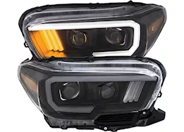 Anzo, Usa 16-c tacoma projector headlights w/plank style design black/amber w/drl drive/pass