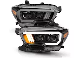 Anzo, Usa 16-c tacoma projector headlights w/plank style design black/amber w/drl drive/pass