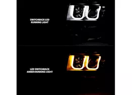 Anzo, Usa 09-14 f150  projector headlights w/ u-bar switchback black w/ amber