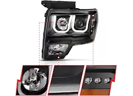 Anzo, Usa 09-14 f150  projector headlights w/ u-bar switchback black w/ amber