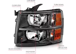 Anzo, Usa 07-13 silverado crystal headlights black