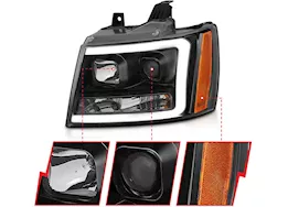 Anzo, Usa 07-14 tahoe/suburban/avalanche projector headlights w/plank style design black w/amber