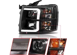 Anzo, Usa 07-13 silverado 1500/2500/3500 projector headlights w/ plank style switchback black w/ amber pair