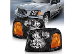 Anzo, Usa 02-09 envoy crystal headlight black amber