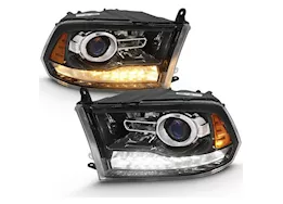 Anzo, Usa 09-18 ram 1500/10-18 ram 2500/3500 projector plank style switchback headlights black amber(oe style)