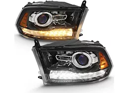 Anzo, Usa 09-18 ram 1500/10-18 ram 2500/3500 projector plank style switchback headlights black amber(oe style)