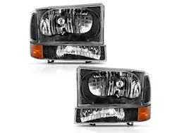 Anzo, Usa 00-04 excursion headlights w/ corner lights black amber without bulb